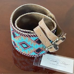Tasha Polizzi Navajo Beaded double buckle belt